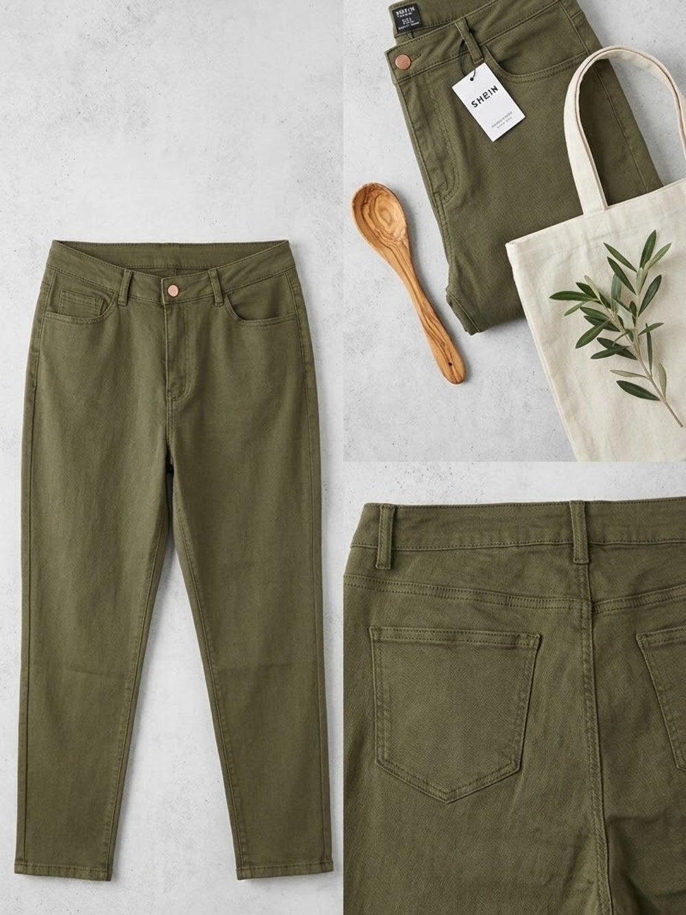 New Shein Olive Green High-Rise Women’s Jeans Size 1XL